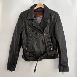 Flying Bikes Harley Davidson Black Leather Jacket with Thinsulate Lining